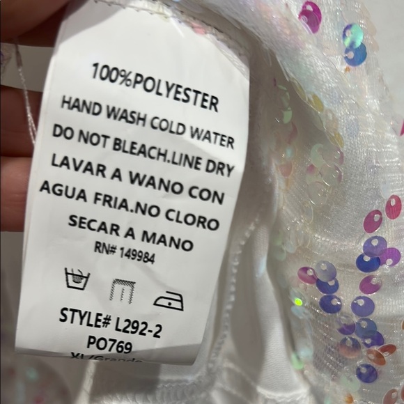 Southern fried chicken white Sequin Relaxed Camisole Tank top size xl new - Picture 5 of 6